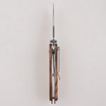Facas dobráveis OEM cabo de madeira clássico lâmina de cetim pino de polegar furo cordão aberto FR-0513