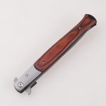 OEM folding knives long wood handle stiletto Bayonet blood groove blade slip joint open FR-0510