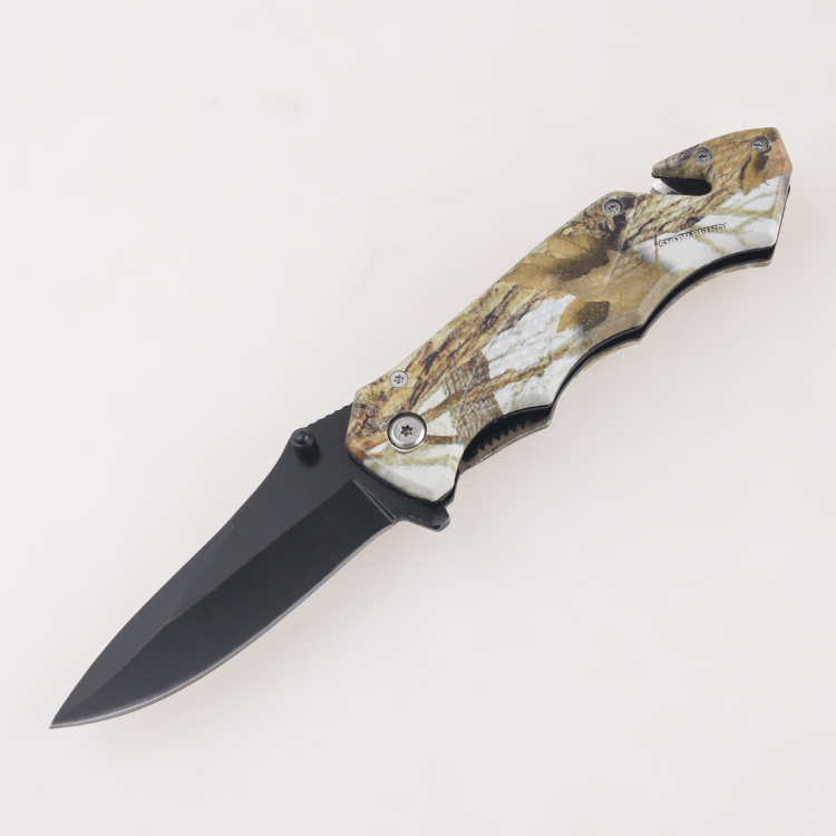 OEM cuchillos plegables mango de revestimiento de impresión 3D hoja ennegrecida cortador de alambre incrustado FR-0504