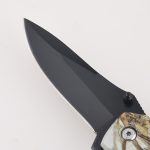 Coltelli pieghevoli OEM Rivestimento per stampa 3D manico annerito tagliafili a lama intarsiato FR-0504