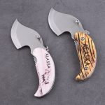 OEM folding knife epoxy custom handle color graphic logo mini size packaging sale SS-0807B