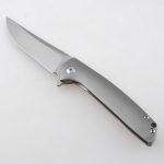 OEM folding knife titanium handle frame lock bead blasted in-house new design DJ-7009T
