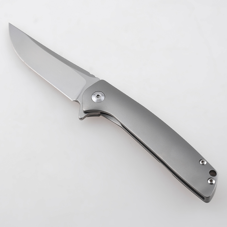 OEM folding knife titanium handle frame lock bead blasted in-house bagong disenyo DJ-7009T