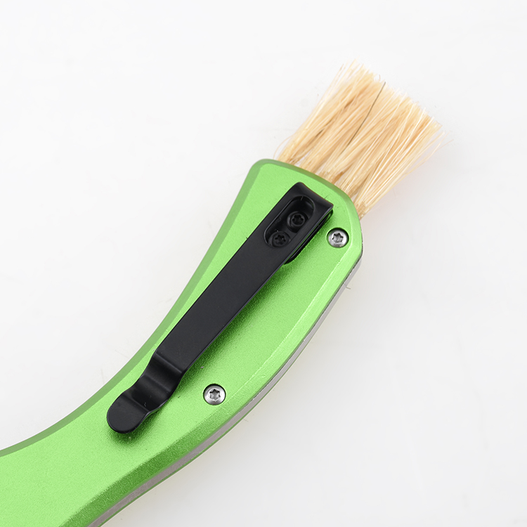 Faca cogumelo oem cabo personalizado cor régua de escova integrada mosquetão uso de jardinagem LS-8089