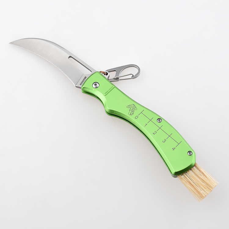 Couteau à champignons OEM poignée personnalisée couleur brosse intégrée règle mousqueton jardinage utilisation LS-8089