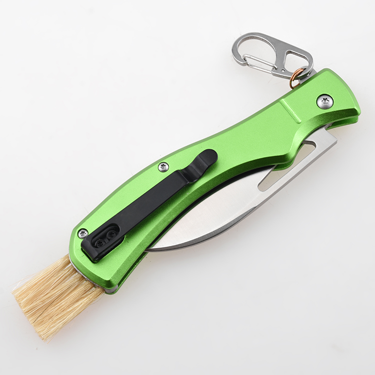 OEM Mushroom knife custom handle color integrated brush ruler carabiner gardening gumamit ng LS-8089