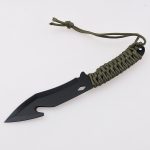 YML-3416 pisau berburu bertahan hidup menggunakan pegangan paracord pemotong sabuk luar ruangan