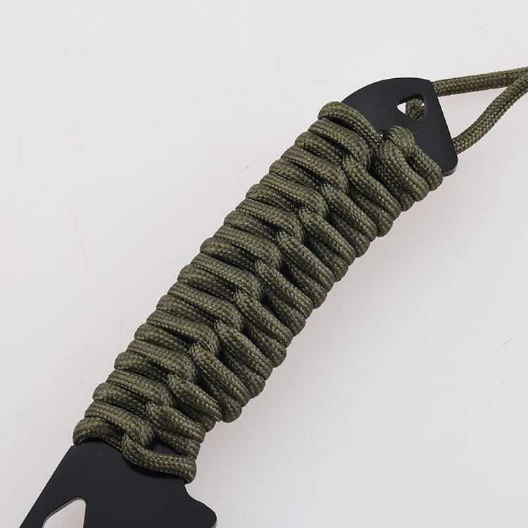 Lanière En Paracord Noir - Pour Couteau, Lampe De Poche, Porte-clés - Tissage Carré Décoratif