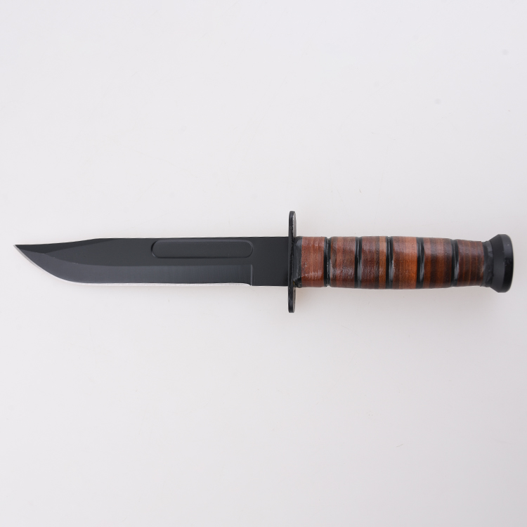 YML-3417 Bowie-Messer im Jagd- und Überlebensstil mit Ledergriff und Säbelschliff