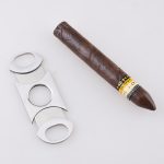 Cigar cutter 420J2 blade stainless steel handle satin stock XJ-1016 s07