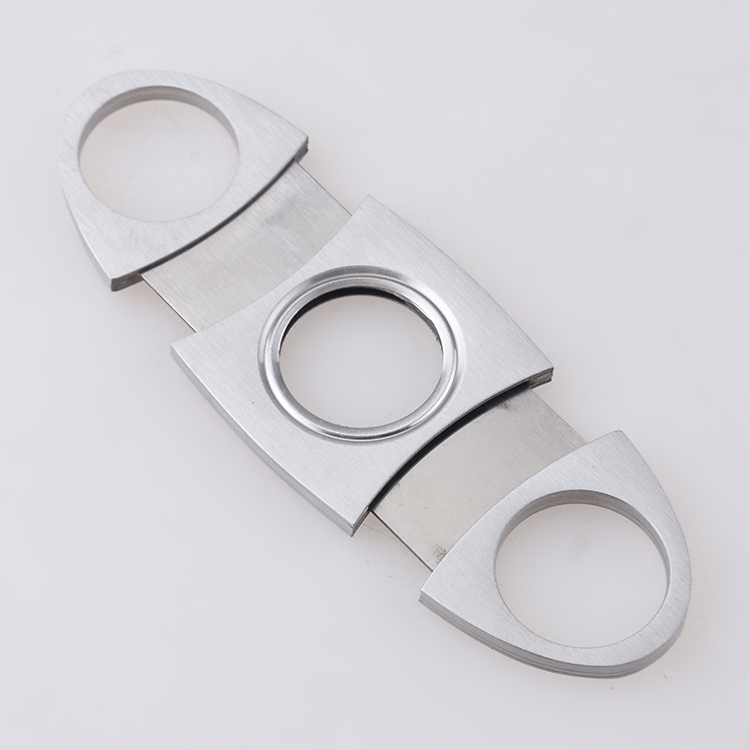 Cigar cutter spot stock 420J2 blade steel handle satin XJ-1013 s03