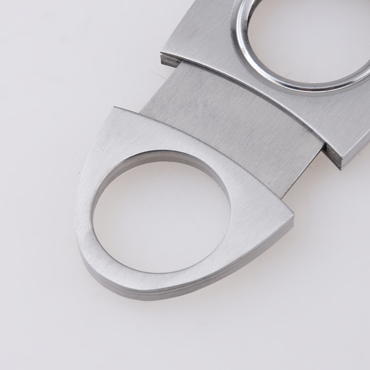 Cigar cutter spot stock 420J2 blade steel handle satin XJ-1013 s05