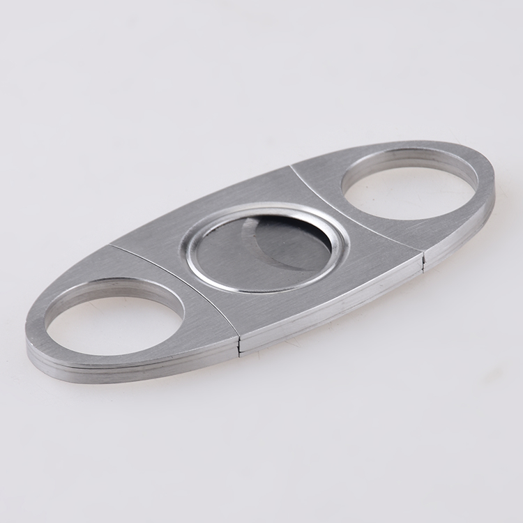 Cigar cutter spot stock 420J2 blade steel handle satin XJ-1013 s06