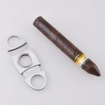 Cigar cutter spot stock 420J2 blade steel handle satin XJ-1013 s07