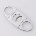 Cigar cutter steel handle satin 420J2 blade spot stock XJ-1012 s02
