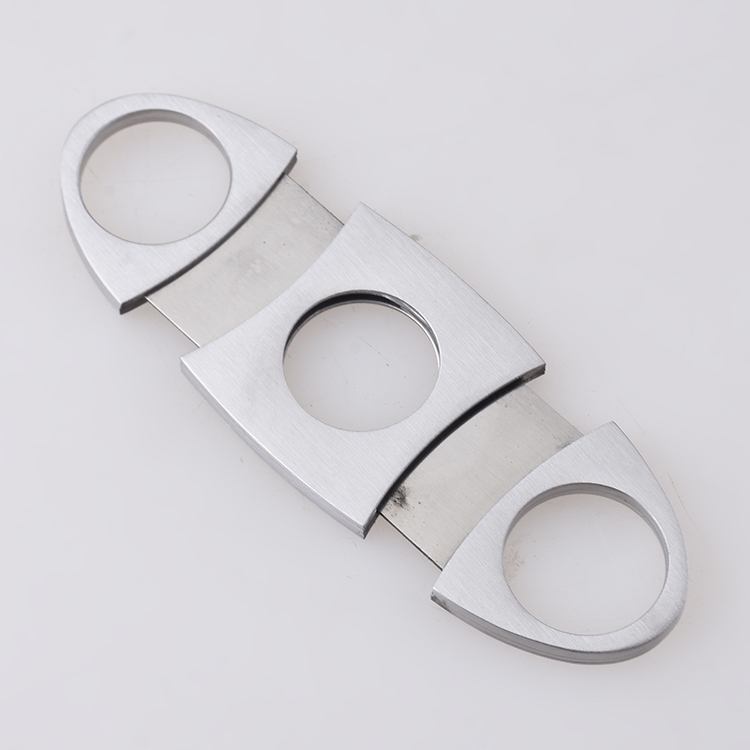 Cigar cutter steel handle satin 420J2 blade spot stock XJ-1012 s03