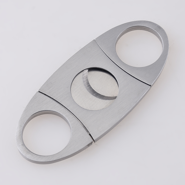 Cigar cutter steel handle satin 420J2 blade spot stock XJ-1012 s04