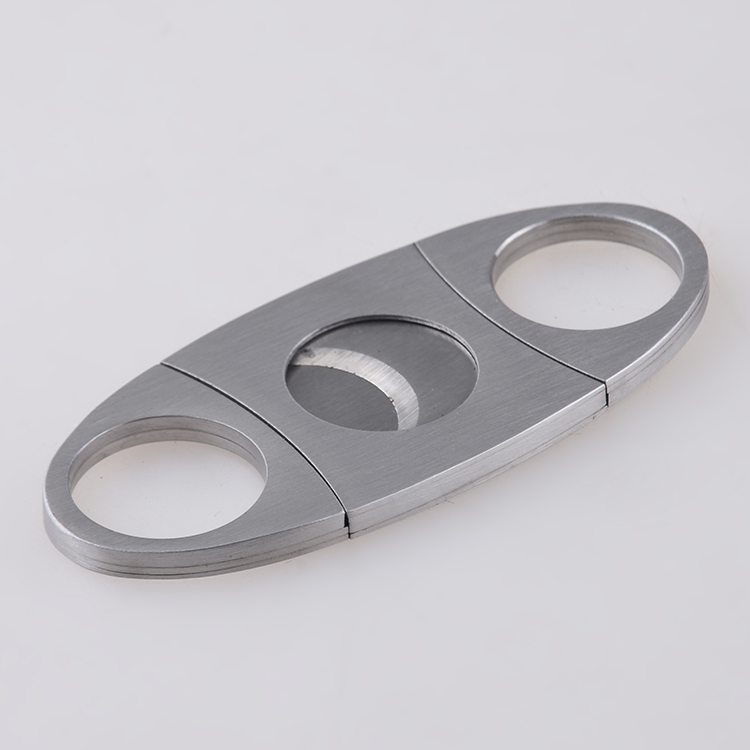 Cigar cutter steel handle satin 420J2 blade spot stock XJ-1012 s06