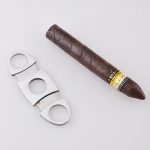 Cigar cutter steel handle satin 420J2 blade spot stock XJ-1012 s07