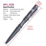 Tactical pen tool aluminum anodized MG-MPL-008 s23