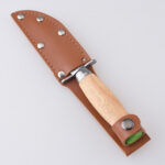 ZY-2403 fixed blade scout knife leather belt sheath wood handle s01