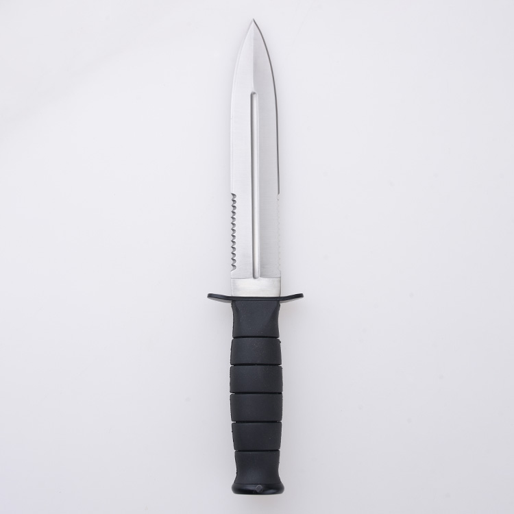 ZY-2404 pig knife serrated blade blood groove nylon sheath s04