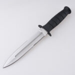 ZY-2404 pig knife serrated blade blood groove nylon sheath s07