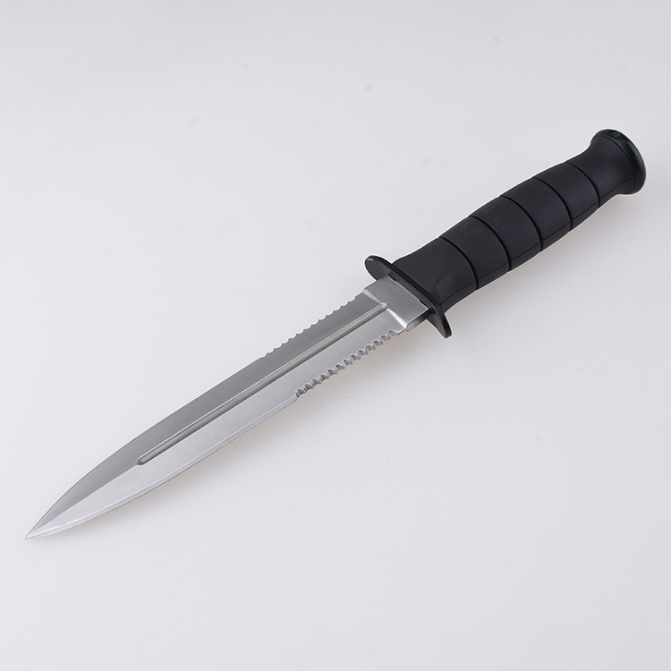 ZY-2404 pig knife serrated blade blood groove nylon sheath s08