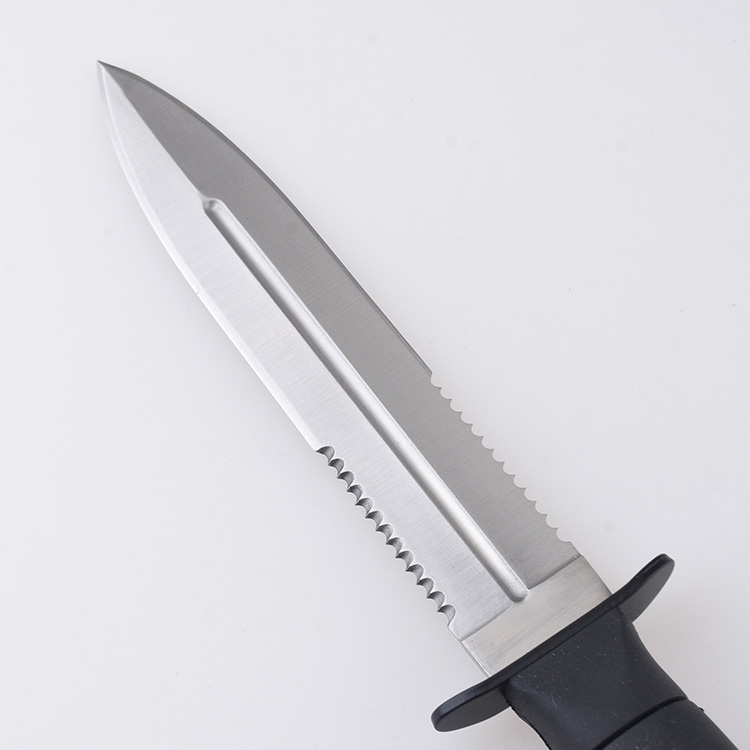 ZY-2404 pig knife serrated blade blood groove nylon sheath s09