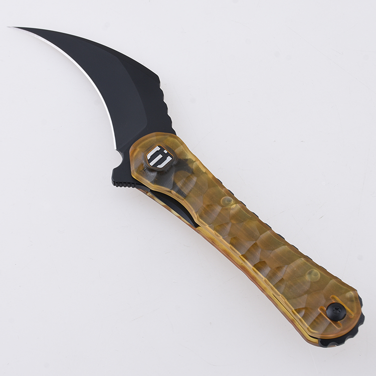 DC01K Scythe XL PEI Ultem amber translucent handle Pikal s01