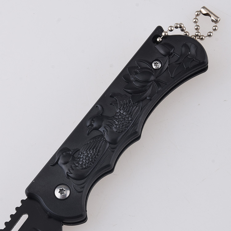 HU-2559 folding knife trade RTS Alibaba black PP handle oriental ...
