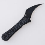 Shieldon DC01L Scythe XL, 154CM Pikal blade coating, fully serrated, black PEI s02