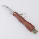 JM- 2561 Folding mushroom knife wood handle brush ruler s01