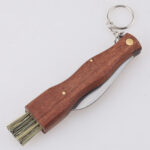 JM- 2561 Folding mushroom knife wood handle brush ruler s05