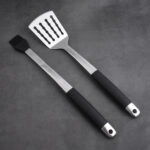 2 pieces BBQ set basting brush spatula TPR handle s11