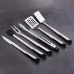6pcs BBQ tool set plastic handle custom color mix and match s1