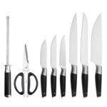 KF1901-WB13 13 pcs kitchen knife set rubber wood block s3