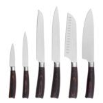 KS21362 color wood handle kitchen knife set 7 pcs block s2