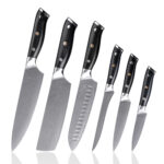 KS22378 Damascus kitchen knife G10 handle free set s2