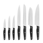 KW22001 ABS handle kitchen knife free set wood block s2