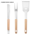 RUBBER WOOD BBQ TOOL SET s1