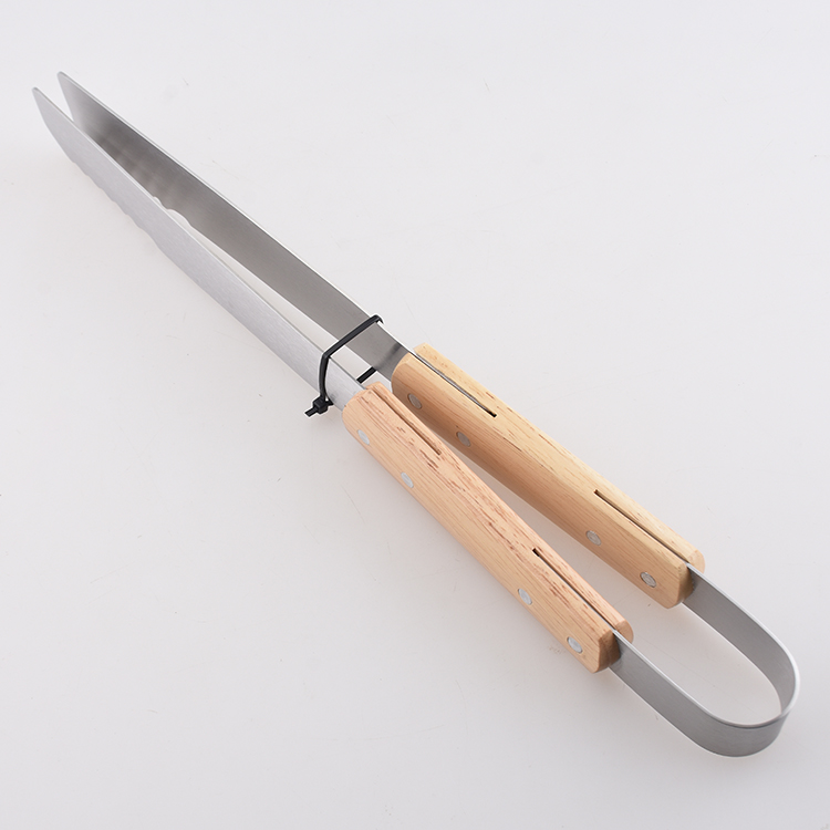 RUBBER WOOD BBQ TOOL SET s10