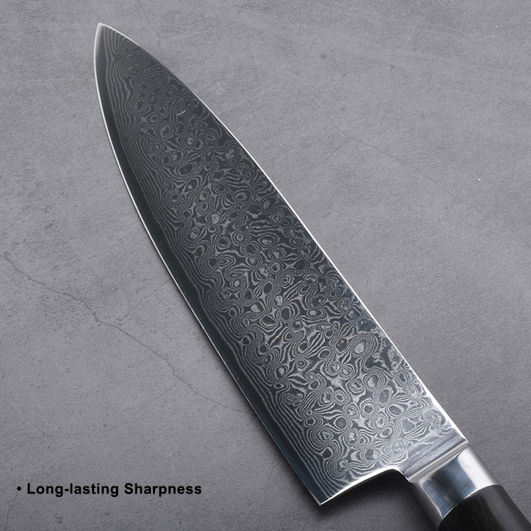 Kitchen Blade KW21402 kitchen knife set Damascus blade Pakka wood handle 6 pieces ...