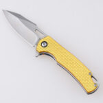 LS-2570 Ultem PEI handle translucent amber color tool folding knife s01