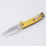LS-2570 Ultem PEI handle translucent amber color tool folding knife s03
